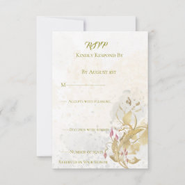  Blush and botanical gold Response Card OSA Kort
