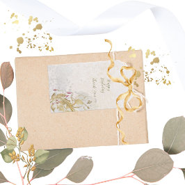 Blush and botanical golden leaves gift tags  presentetikett