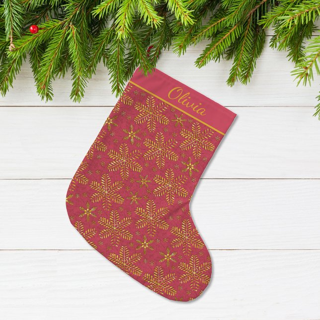 Blush and Gold Personalized Stor Julstrumpa (Skapare uppladdad)