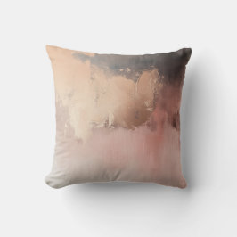 Blush and Gold Soft Abstract Throw Pillow Kudde