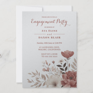 Blush and Ivory Floral Engagement Party Inbjudningar