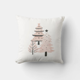Blush and Neutral Christmas Tree Decorative Pillow Kudde