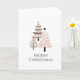 Blush and Neutral Modern Christmas Tree Kort