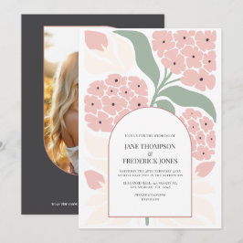 Blush äng abstrakt blomster modern vårbröllop inbjudningar