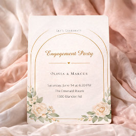 Blush Arch Engagement Style Invitation Inbjudningar