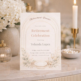 Blush Arch Retirement Invitation Inbjudningar