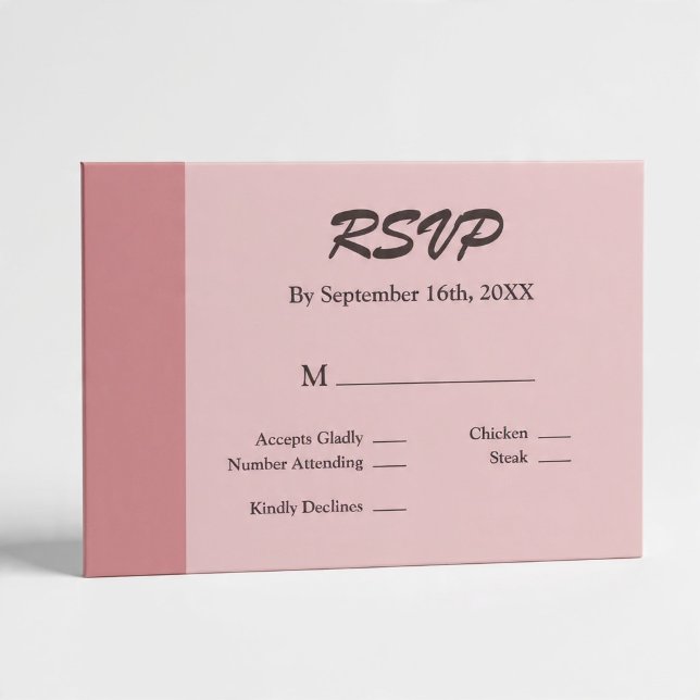 Blush Bar Wedding RSVP Card OSA Kort (Skapare uppladdad)