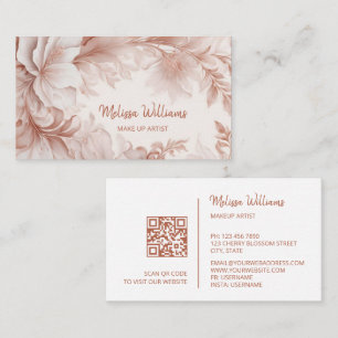 Blush Beige QR-kod Namn Kort