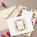 Blush & Black Floral Monogram Wedding Envelope Fyrkantigt Klistermärke<br><div class="desc">Blush & Black Floral Monogram Wedding Envelope Seal Sticker – Romantic Floral Monogram Sticker. Seal your wedding envelopes in style with this elegant blush and black floral monogram sticker. Featuring a romantic watercolor botanical frame and personalized initials with your wedding date, this custom sticker is perfect for adding a polished,...</div>