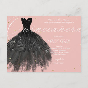 Blush Blommig Quinceañera 15-årsdag Vykort