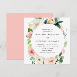 Blush Blommor | Bröllopsinbjudan Inbjudningar