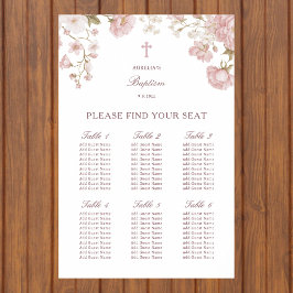 Blush Blommor Dop Sittplatskarta Poster