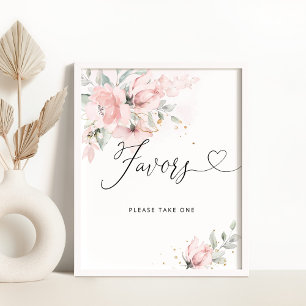 Blush blomster Favors ta en Poster