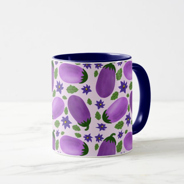 Blush & Bloom Aubergine Kollektion – Mjuk Lilafärg Mugg (Framsida höger)