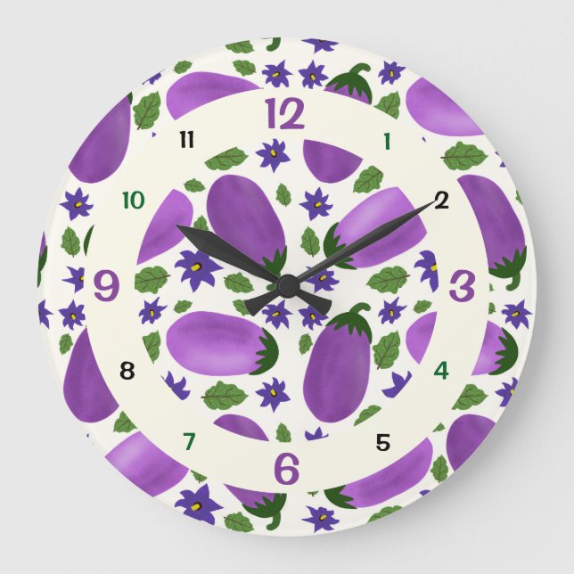 Blush & Bloom Aubergine Kollektion Stor Klocka (Framsida)
