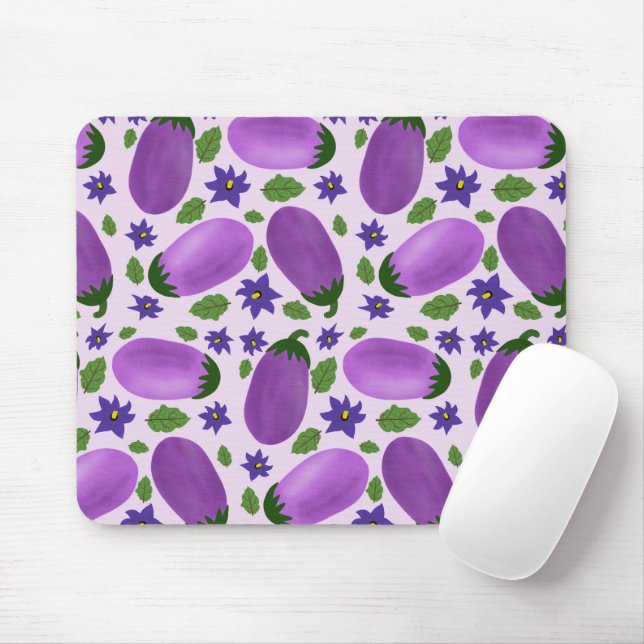 Blush & Bloom Auberginekollektion – Mjuk Lila Musmatta (Med mus)