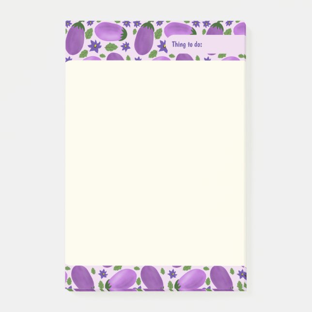 Blush & Bloom Auberginekollektion – Mjuk Lilafärg Post-it Block (Framsida)