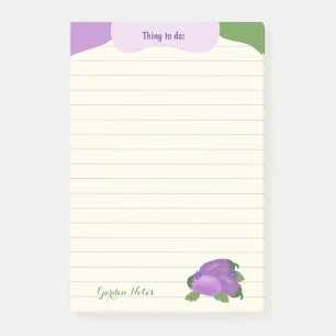 Blush & Bloom Auberginesamling – Elfenbensglans Post-it Block
