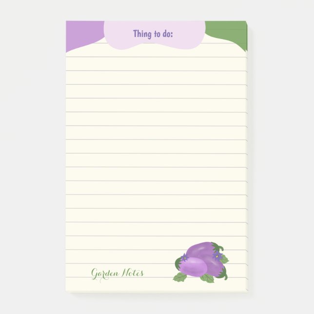 Blush & Bloom Auberginesamling – Elfenbensglans Post-it Block (Framsida)