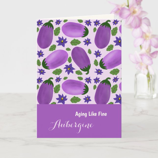 Blush & Bloom Auberginesamling –  Födelsedag Kort (Orkide)