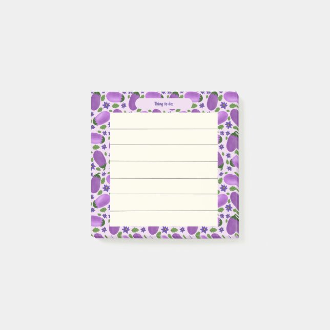 Blush & Bloom Eggplant Collection – Soft Lilac Post-it Block (Framsida)