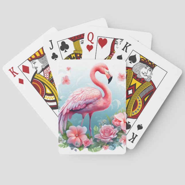 Blush & Bloom Flamingo: The Elegance of Nature Casinokort (Baksidan)