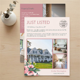 Blush Bloom Listing Rose Fastighetsmäklare Reklamblad