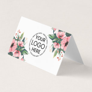 Blush Bloom Logotyp Grå Fastighetsmäklare Visitkort