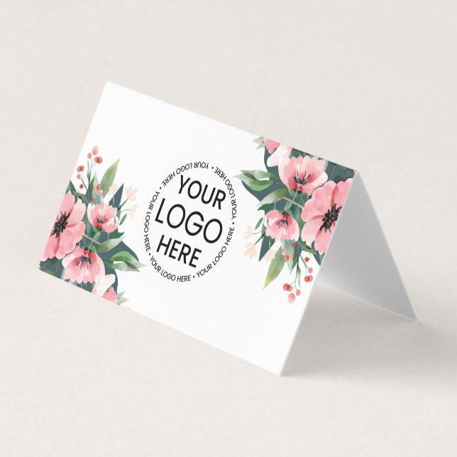 Blush Bloom Logotyp Grå Fastighetsmäklare Visitkort (Framsida)