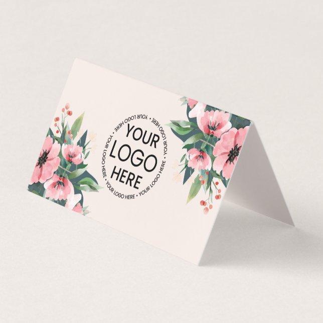 Blush Bloom Logotyp Ros Fastighetsmäklare Visitkort (Framsida)
