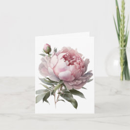 Blush bloom Peony card Tack Kort