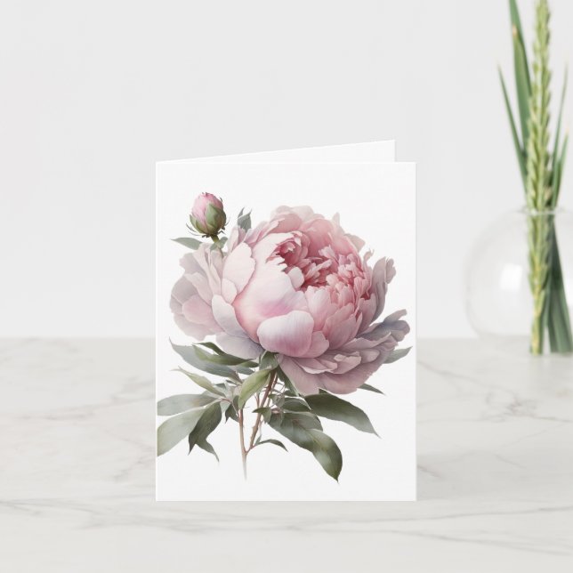 Blush bloom Peony card Tack Kort (Framsida)