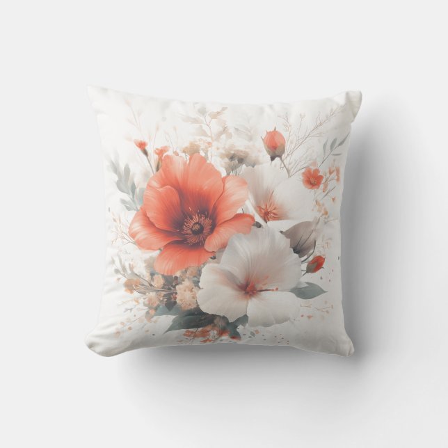 Blush Bloom” Throw Pillow Kudde (Framsida)