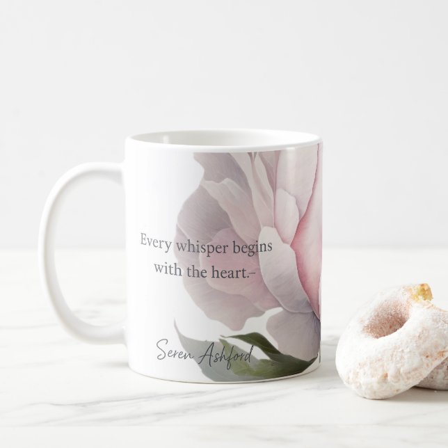 Blush bloom with whispered words Mug Kaffemugg (Med munk)