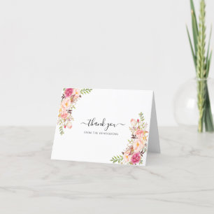 Blush Boho Begravning Minnesmärke Bröllop Dusch Vi Tack Kort