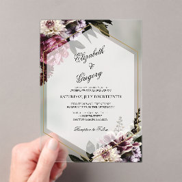 Blush botanical Acrylic Wedding Invitation
