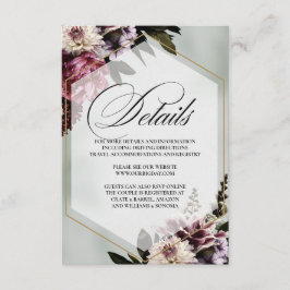 Blush Botanical Elegant Enclosure Card Details Tilläggskort