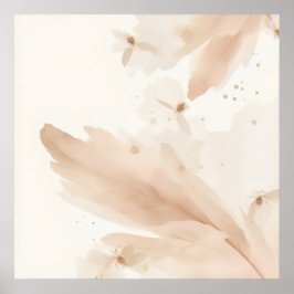 Blush Botaniska blad Vattenfärg konst Poster | Så