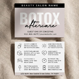 Blush Botox Injektion Eftervård Instruktionskort Visitkort