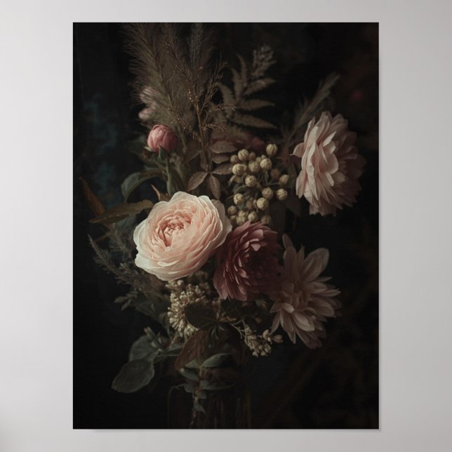Blush Bouquet Vintage Floral Study Poster (Framsidan)