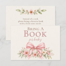 Blush Bow-böcker för baby shower