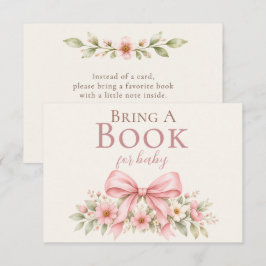 Blush Bow-böcker för baby shower Tilläggskort