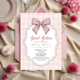 Blush & Bows Coquette Födelsedag Inbjudningar