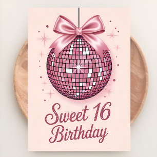 Blush & Bows Sweet Sixteen Födelsedag Kort