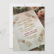 Blush & Breeze – Modern Romantisk Bröllopsinbjudan