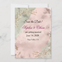 Blush & Breeze – Modern Romantisk Spara Datum Bilj