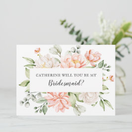 Blush Bride Best friend Will You Be My Bridesmaid Inbjudningar