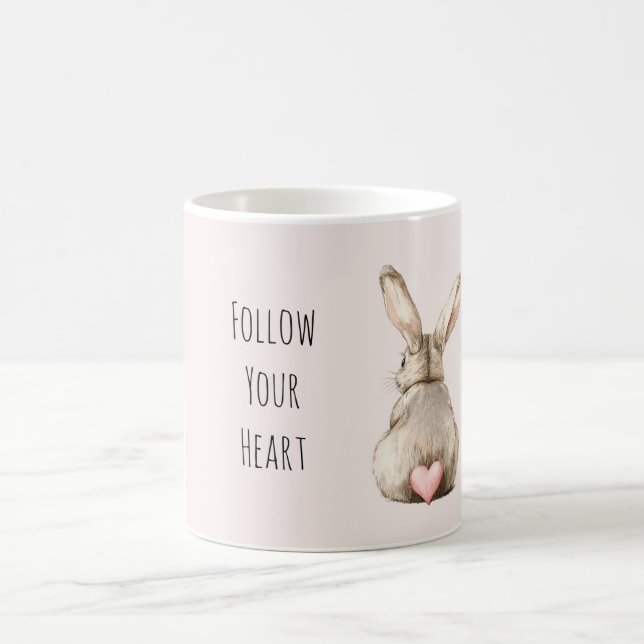 Blush Bunny Rabbit Heart Kaffemugg (Center)