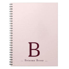 Blush Burgundy Monogram Anteckningsbok