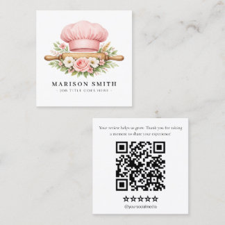 Blush Chef Bakningredienser Fyrkantigt Visitkort